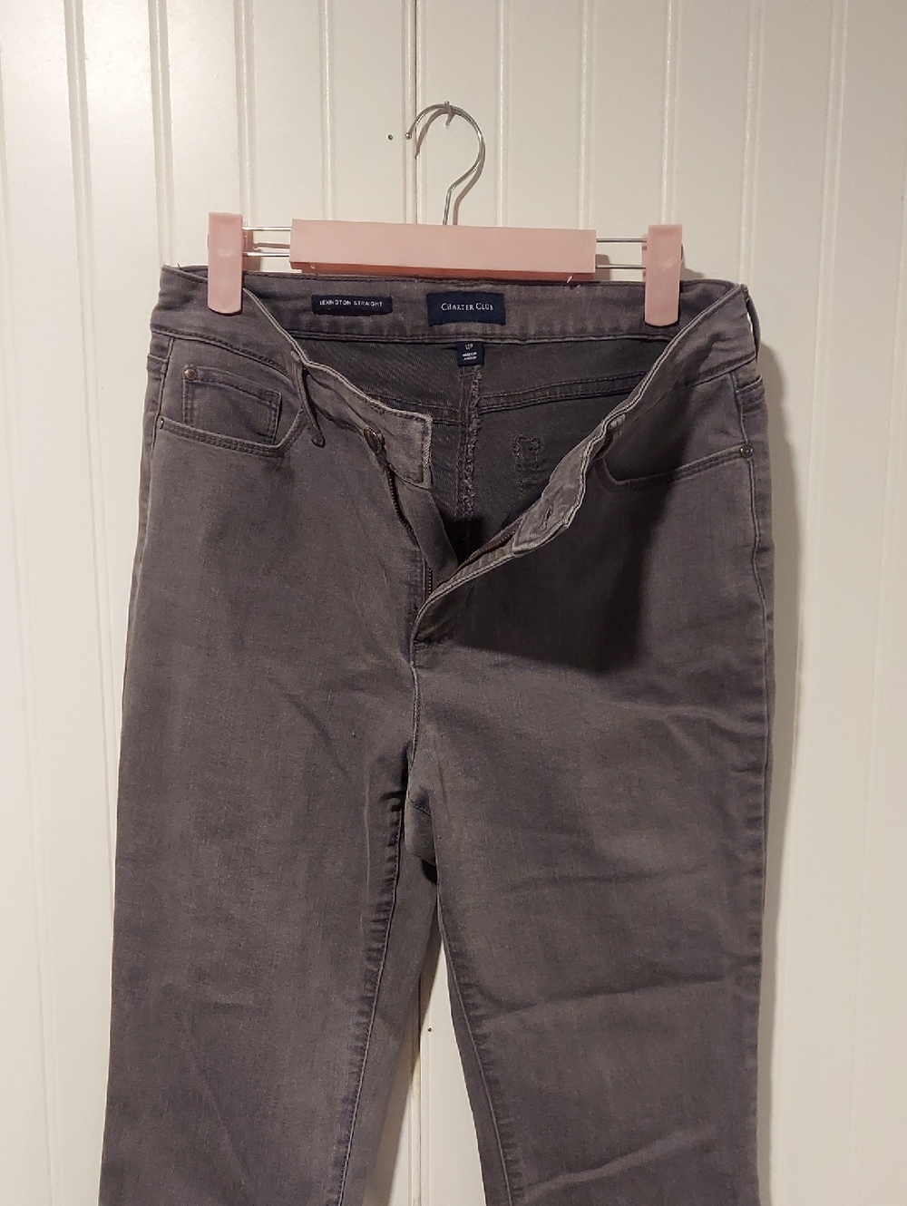 Charter Club Women's Gray Straight Jeans